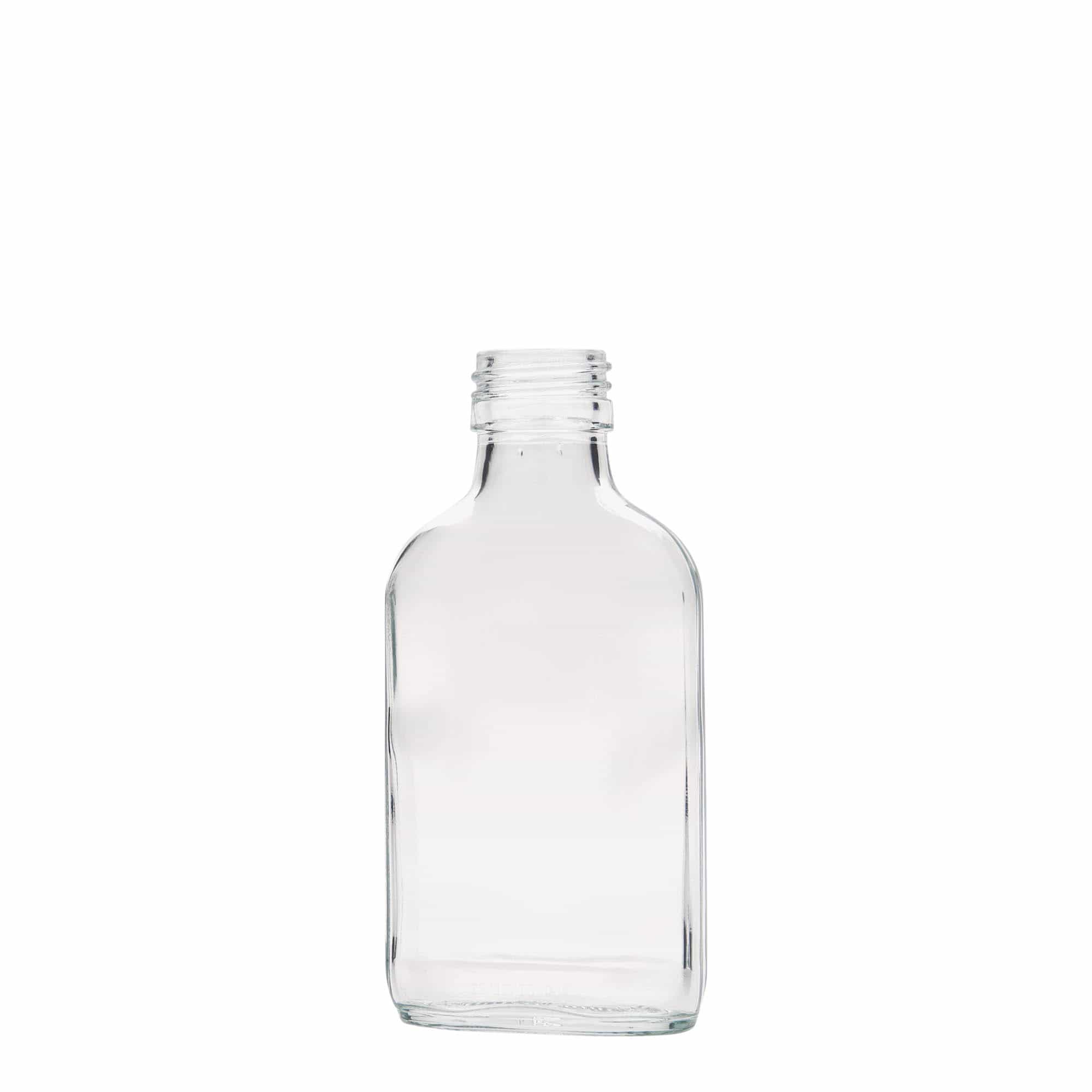 Zakflacon, 100 ml, rechthoekig, glas, monding: PP 28