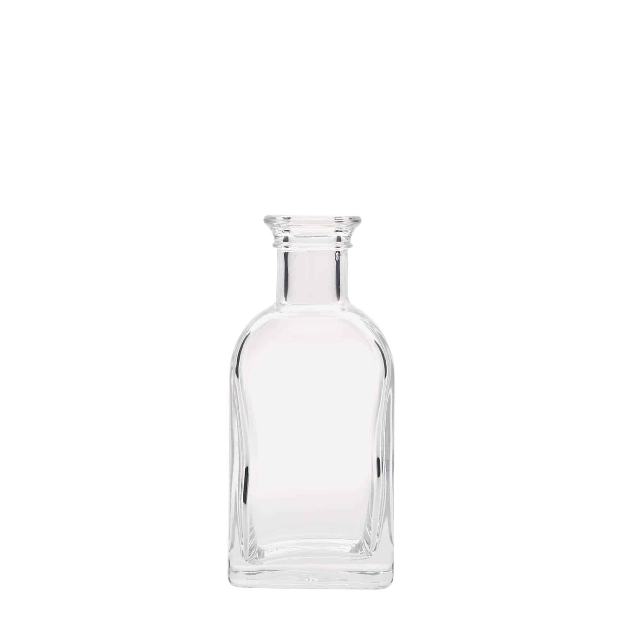 Glazen fles Apotheker carré, 100 ml, vierkant, monding: kurk