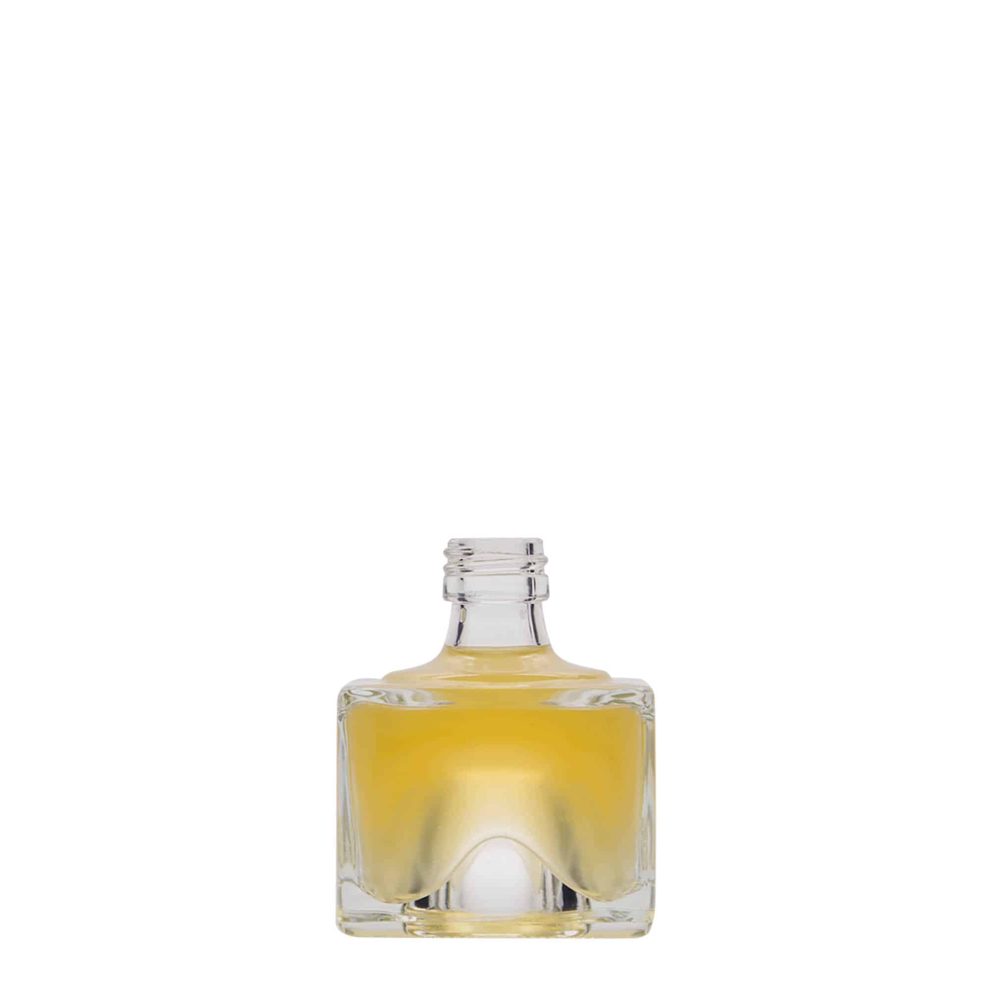 Glazen fles 'Cocolores', 40 ml, vierkant, monding: PP 18