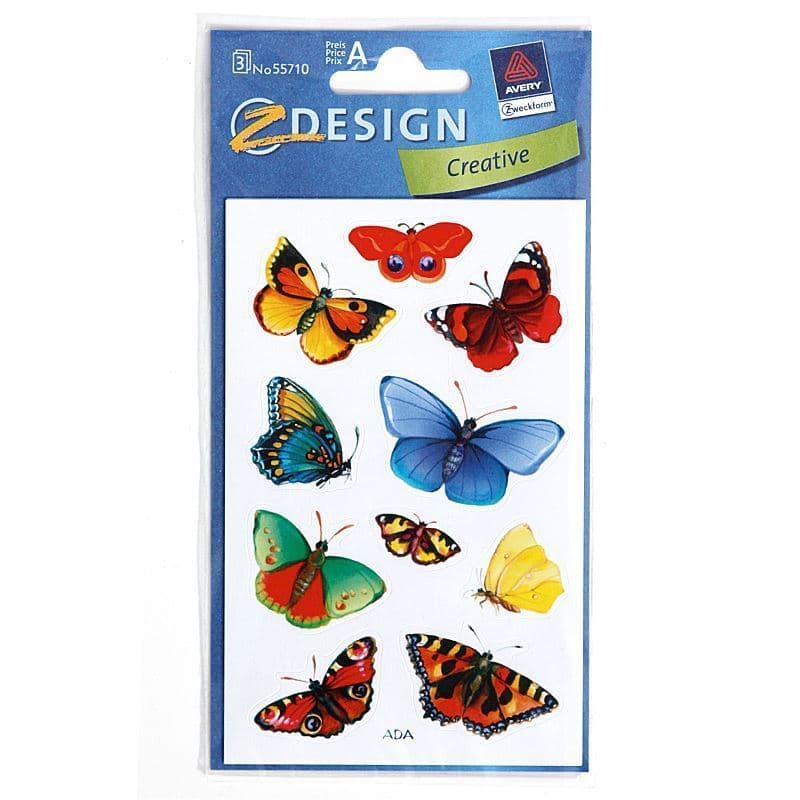 Zweckform stickers 'Grote vlinders', papier, meerkleurig