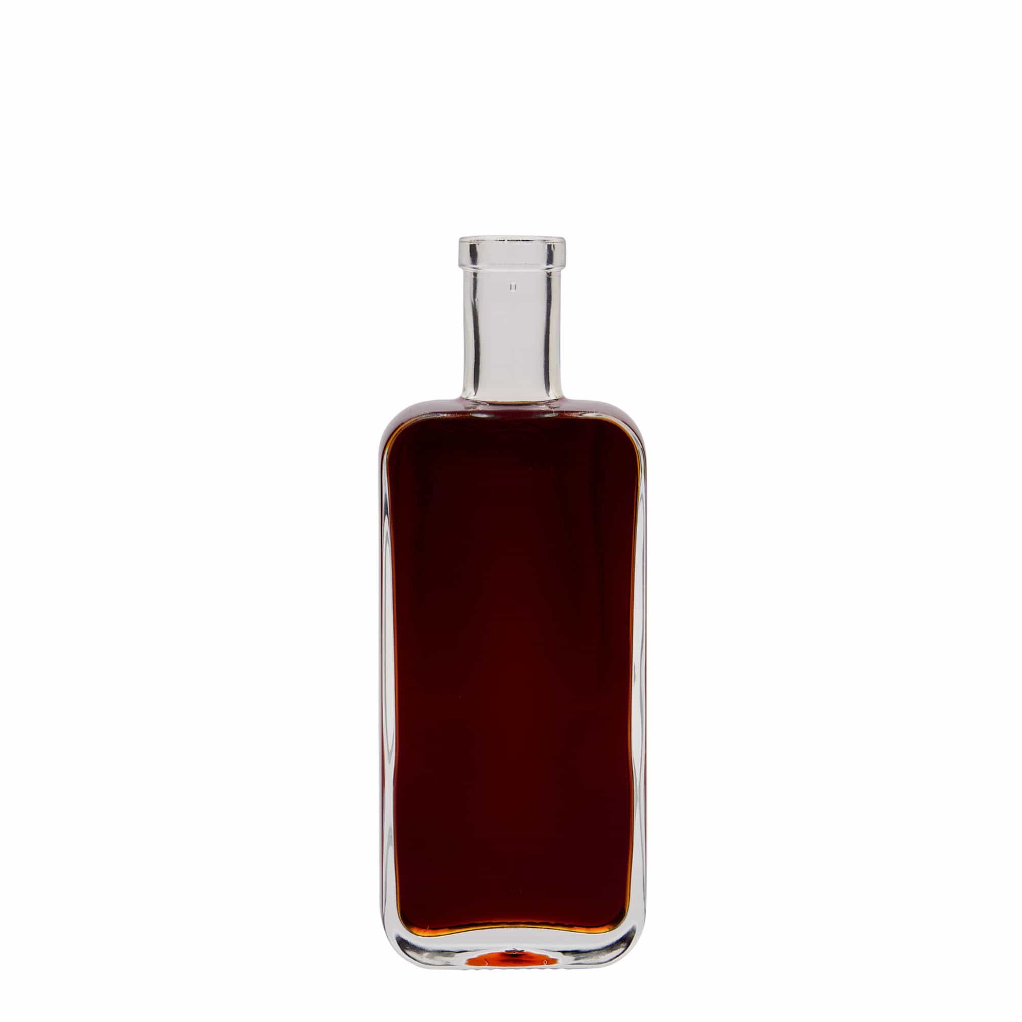 Glazen fles 'Nice', 200 ml, rechthoekig, monding: kurk