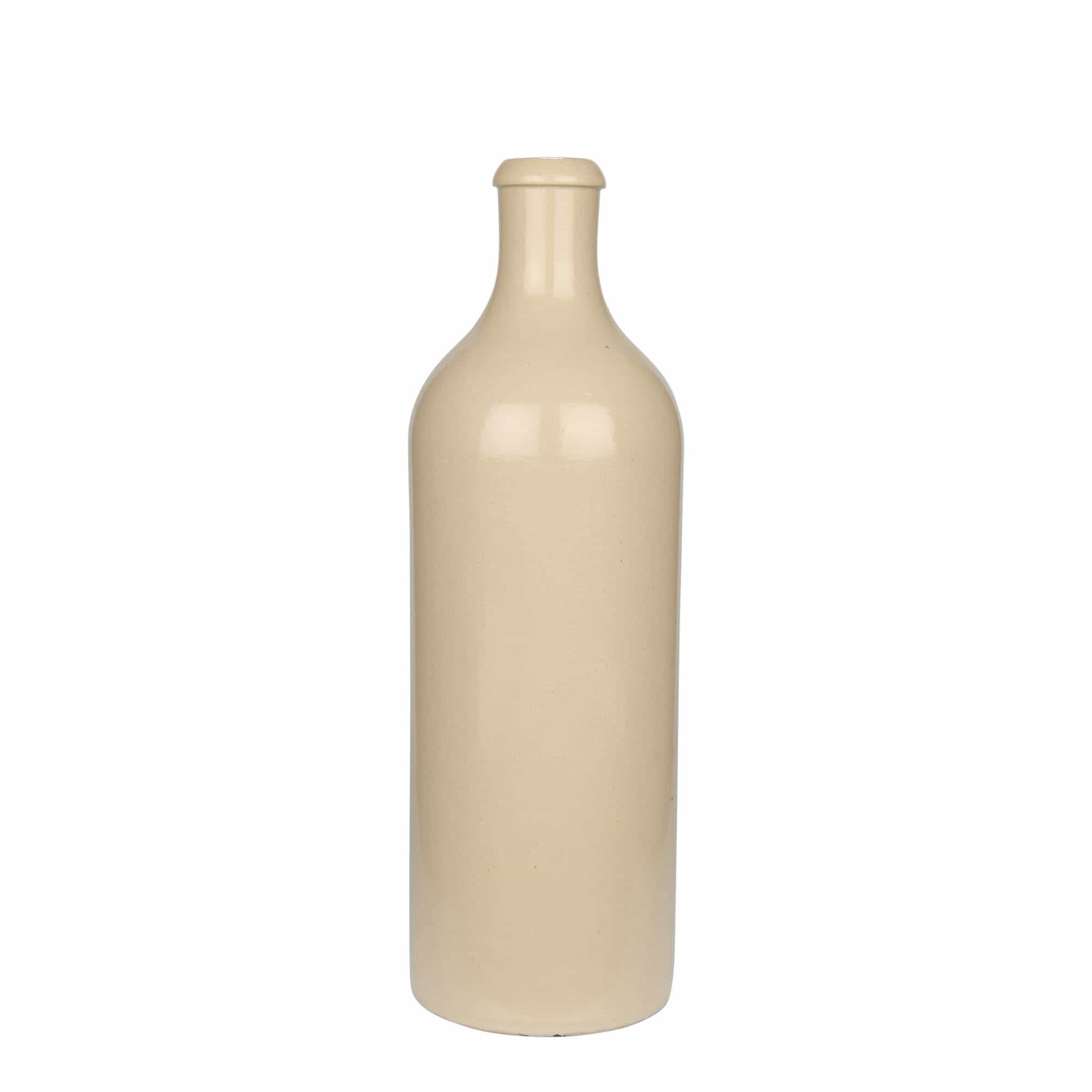 Keramische kruik, 750 ml, steengoed, beige, monding: kurk