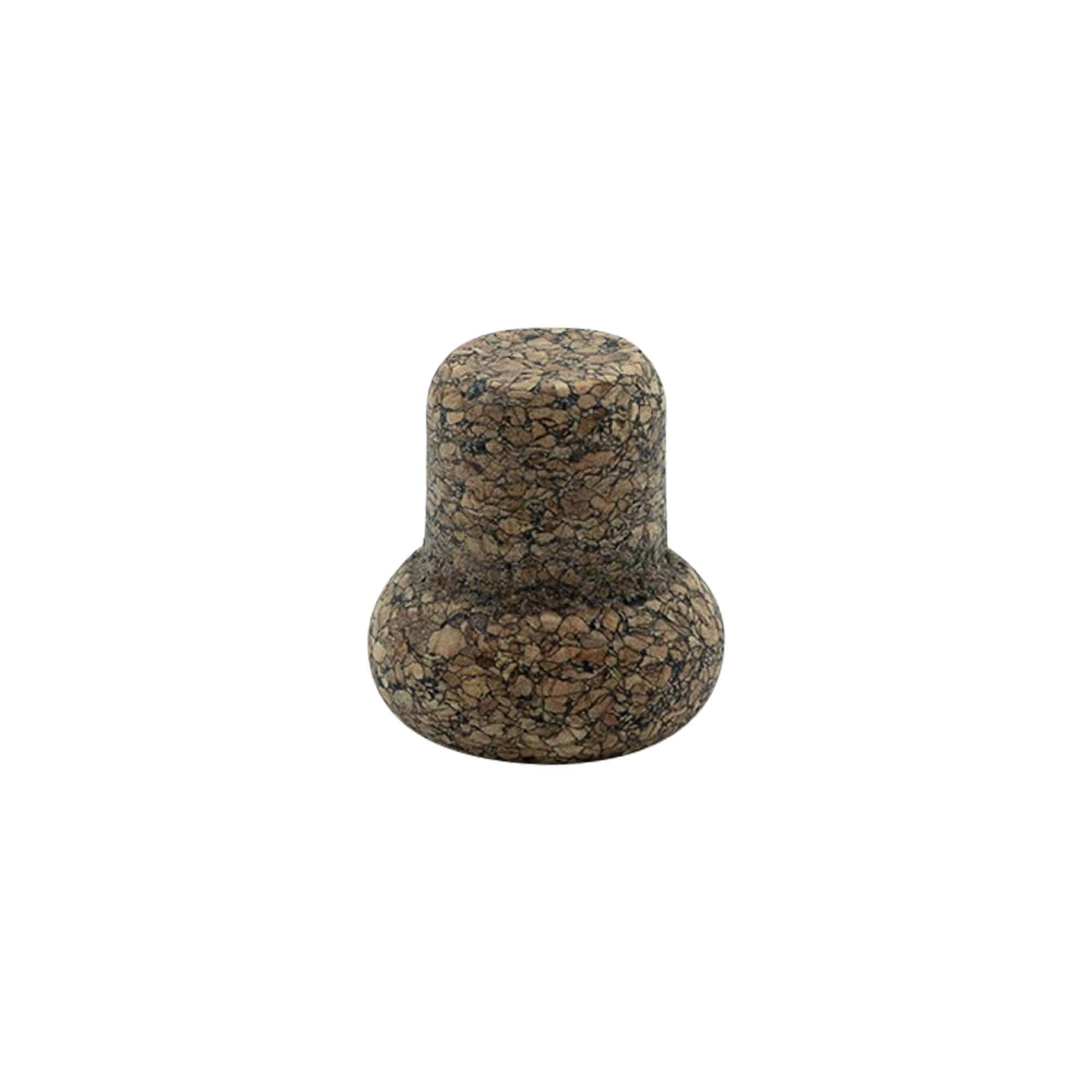 Dopkurk 'Barrel', 22,5 mm, Corkcoal, voor monding: kurk