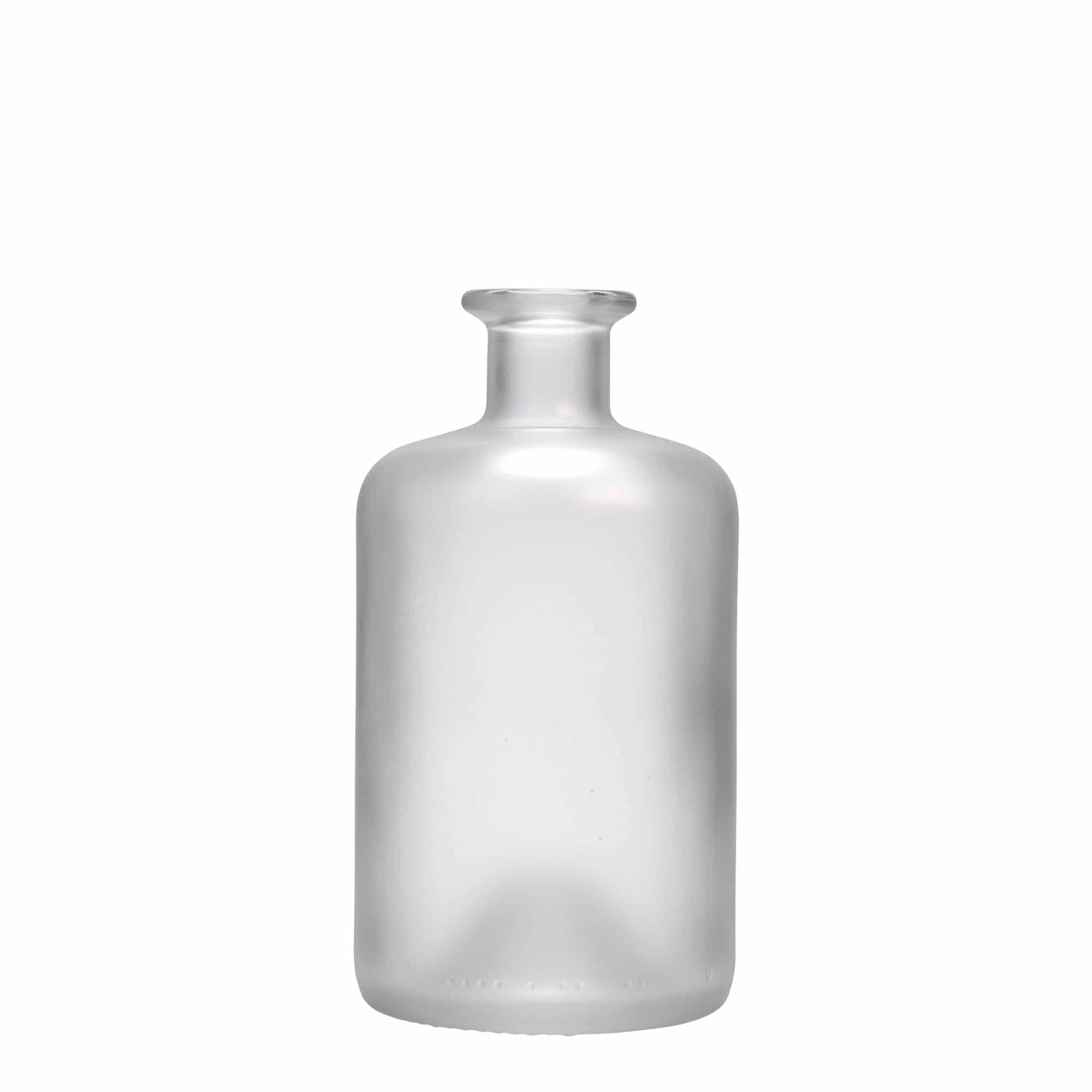 Glazen fles Apotheker, 500 ml, gematteerd, monding: kurk