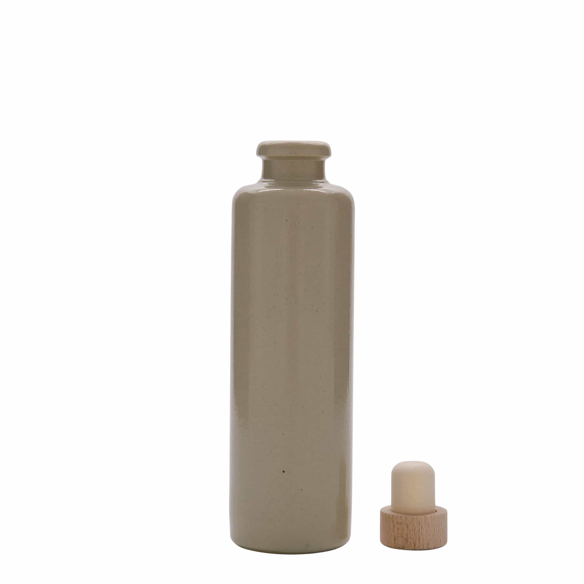 Keramische kruik, 200 ml, steengoed, beige, monding: kurk