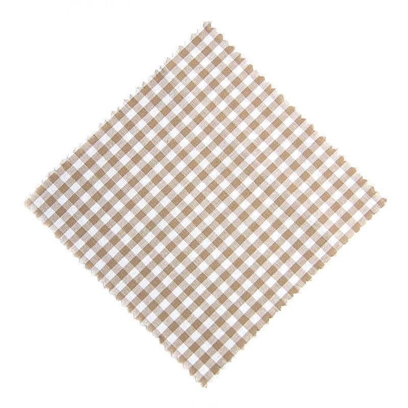 Stoffen lapje voor potten, geruit, 15x15, vierkant, textiel, beige, monding: TO58-TO82