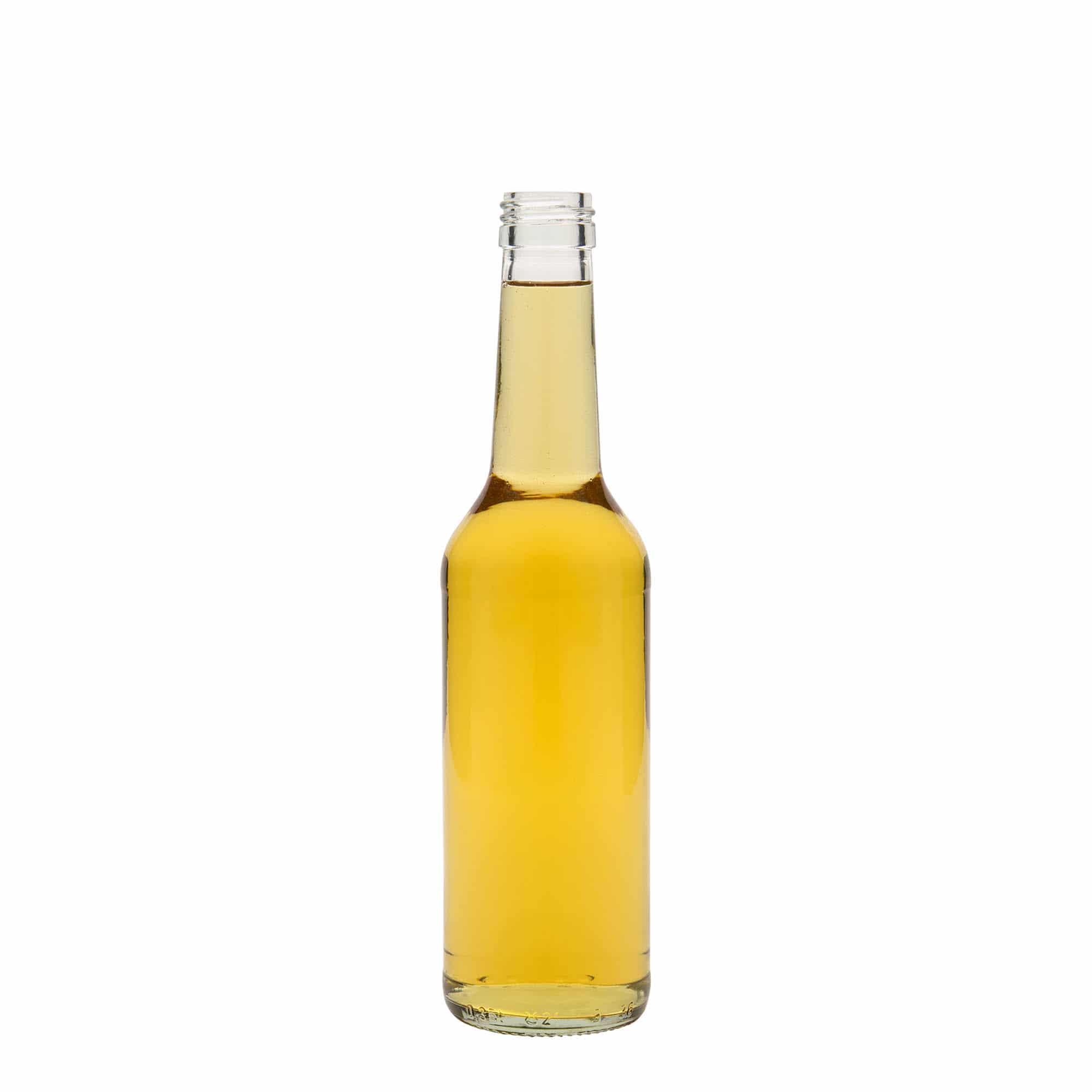 Glazen fles met rechte hals, 350 ml, monding: PP 28