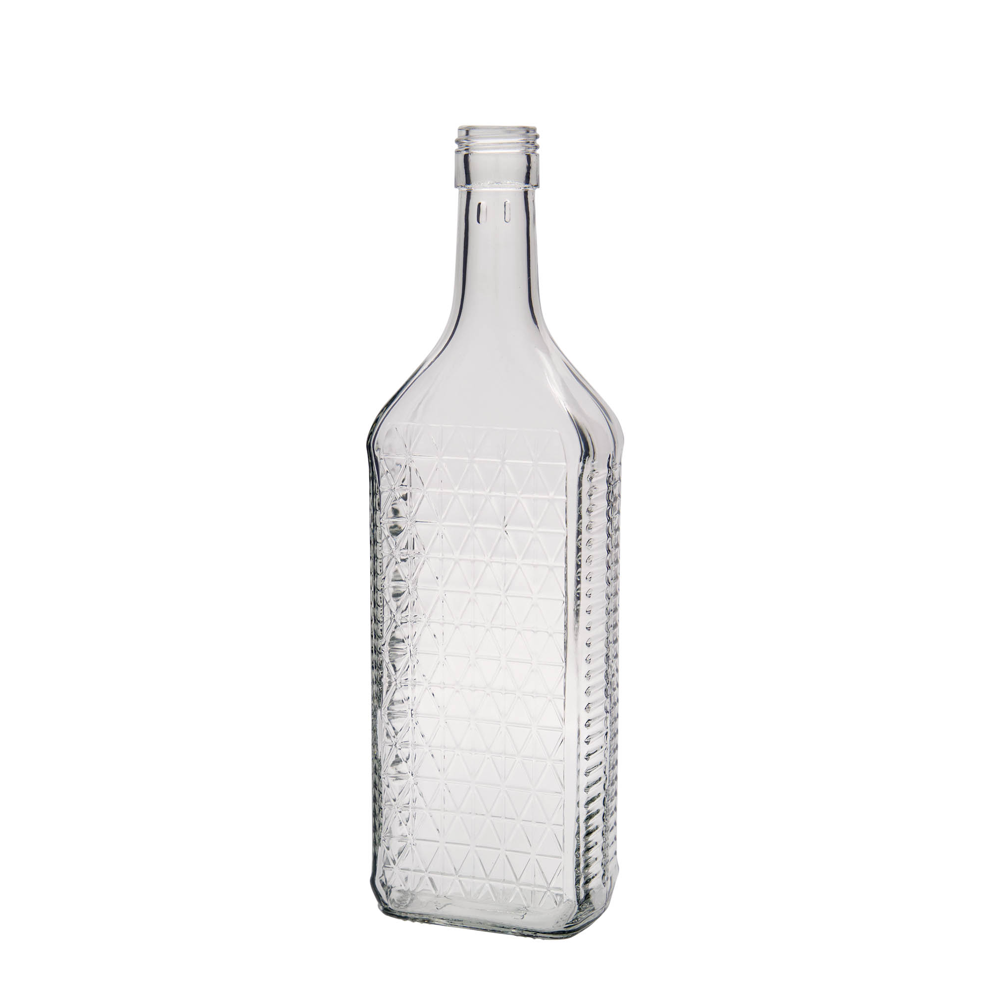 Glazen fles 'Caruso', 700 ml, rechthoekig, monding: PP 31,5