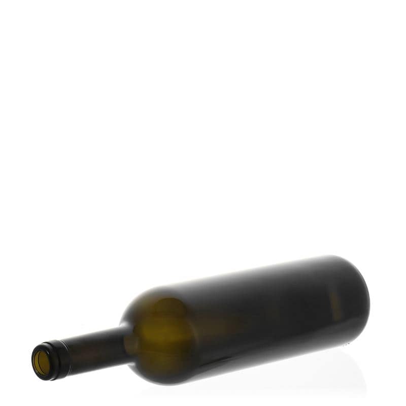 Wijnfles 'Golia', 750 ml, antiekgroen, monding: kurk