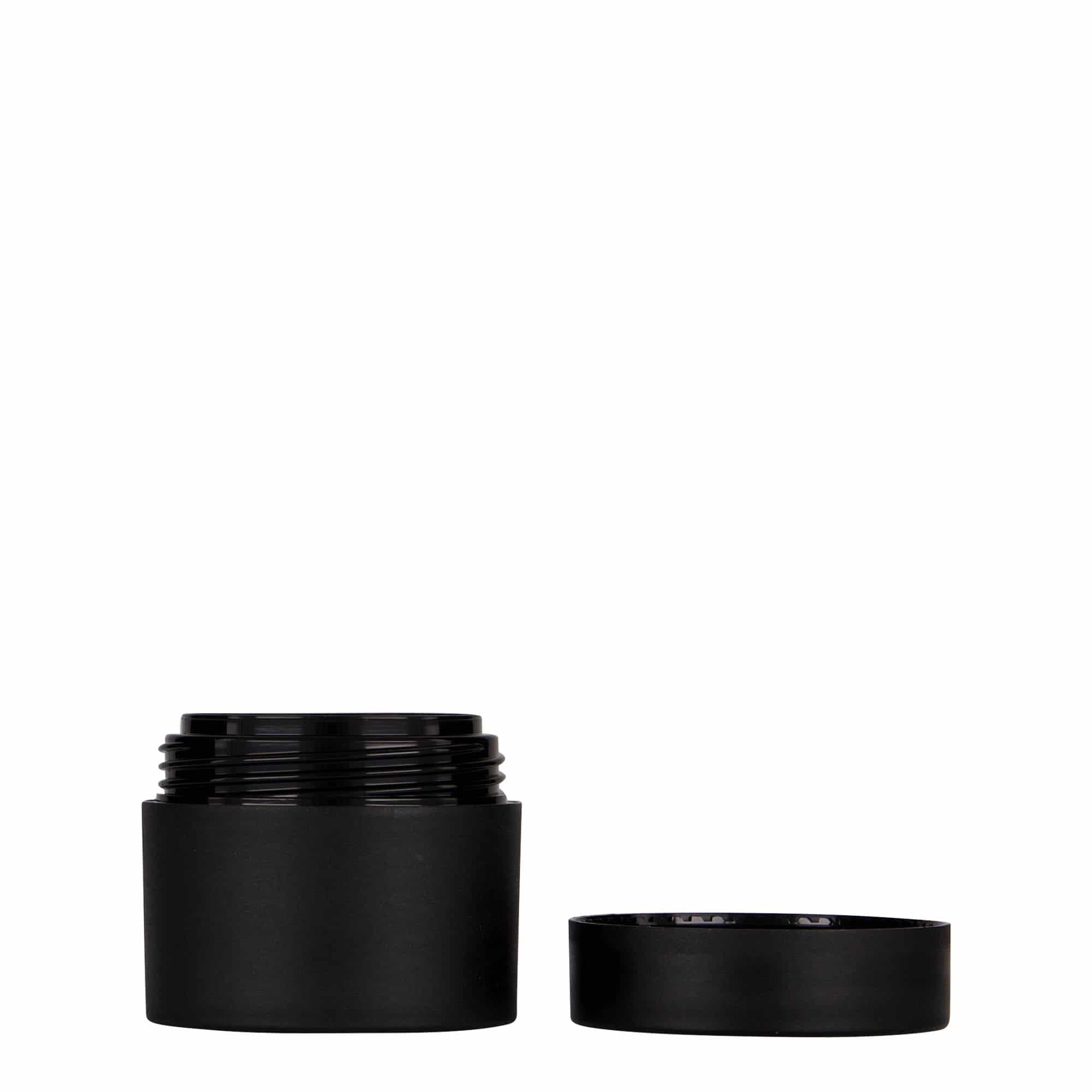 Plastic pot 'Antonella', 30 ml, PP, zwart, monding: schroefsluiting
