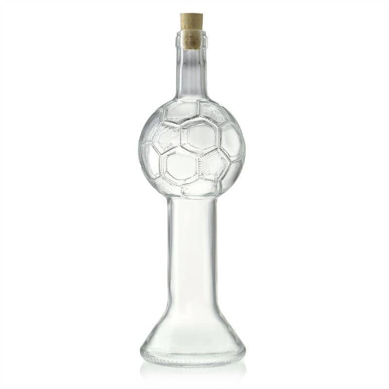 Glazen fles 'Voetbalbeker', 700 ml, monding: kurk