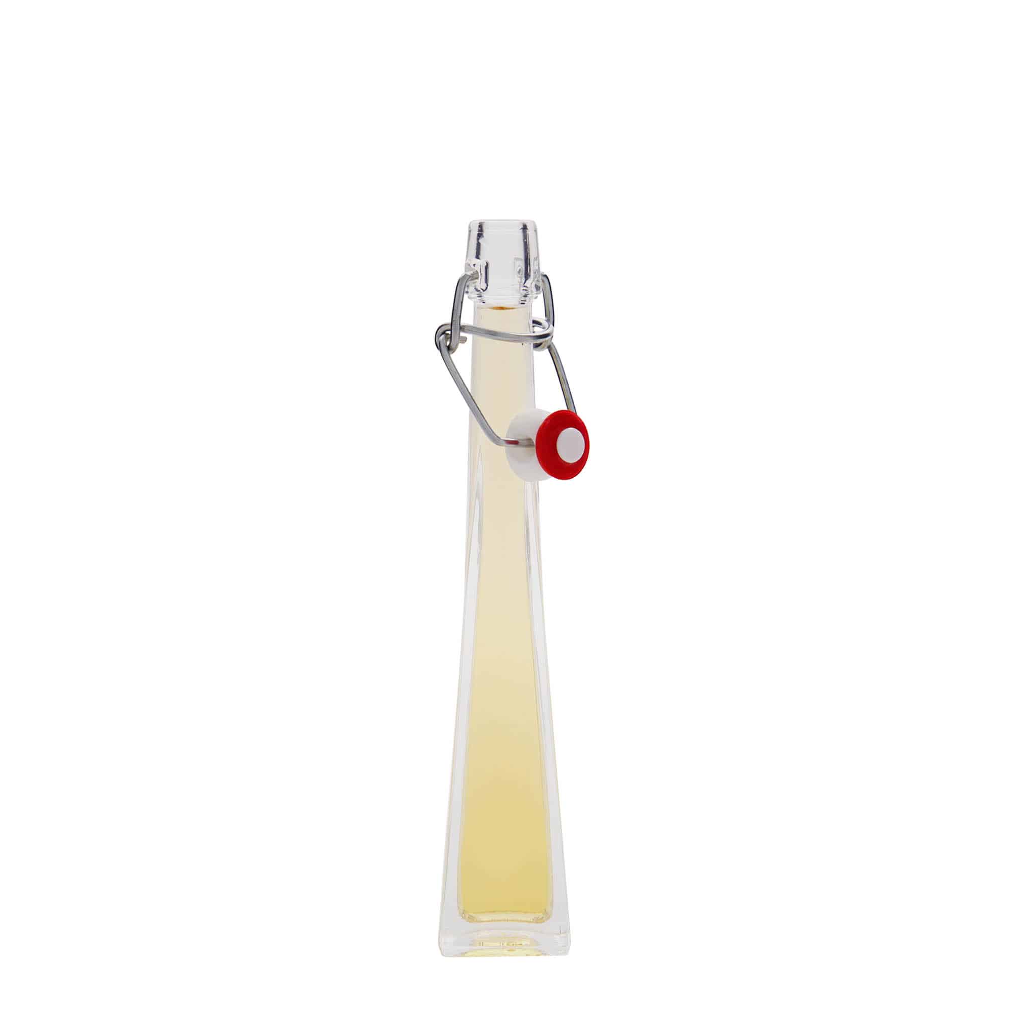 Glazen fles 'Dama Quadrato', 40 ml, vierkant, monding: beugelsluiting