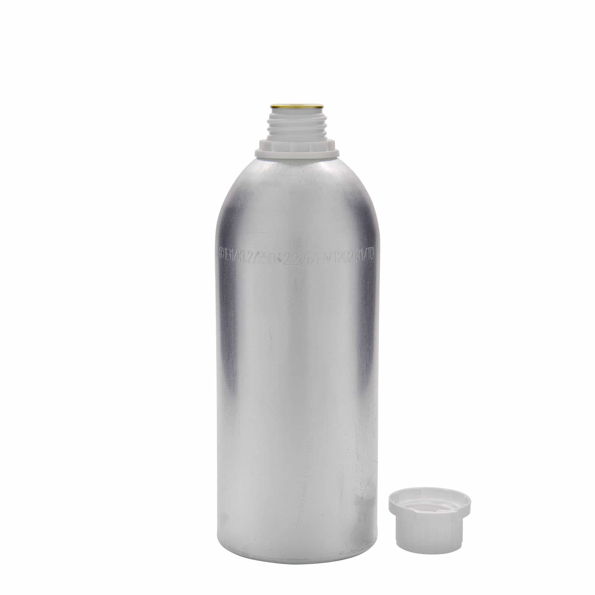 Aluminium fles, 1100 ml, metaal, zilver, monding: DIN 32