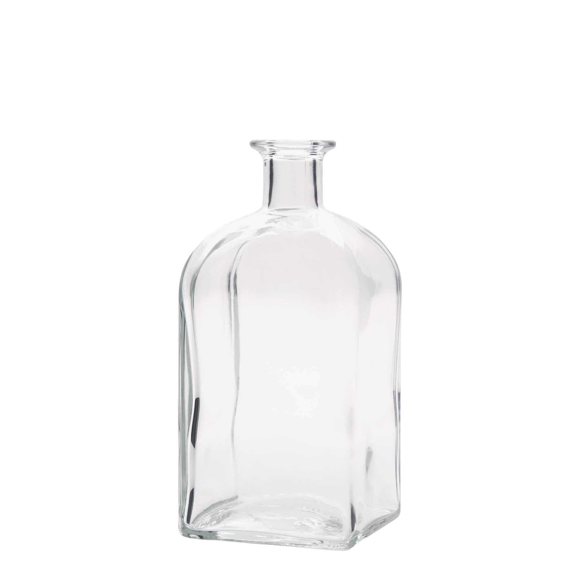 Glazen fles Apotheker carré, 700 ml, vierkant, monding: kurk