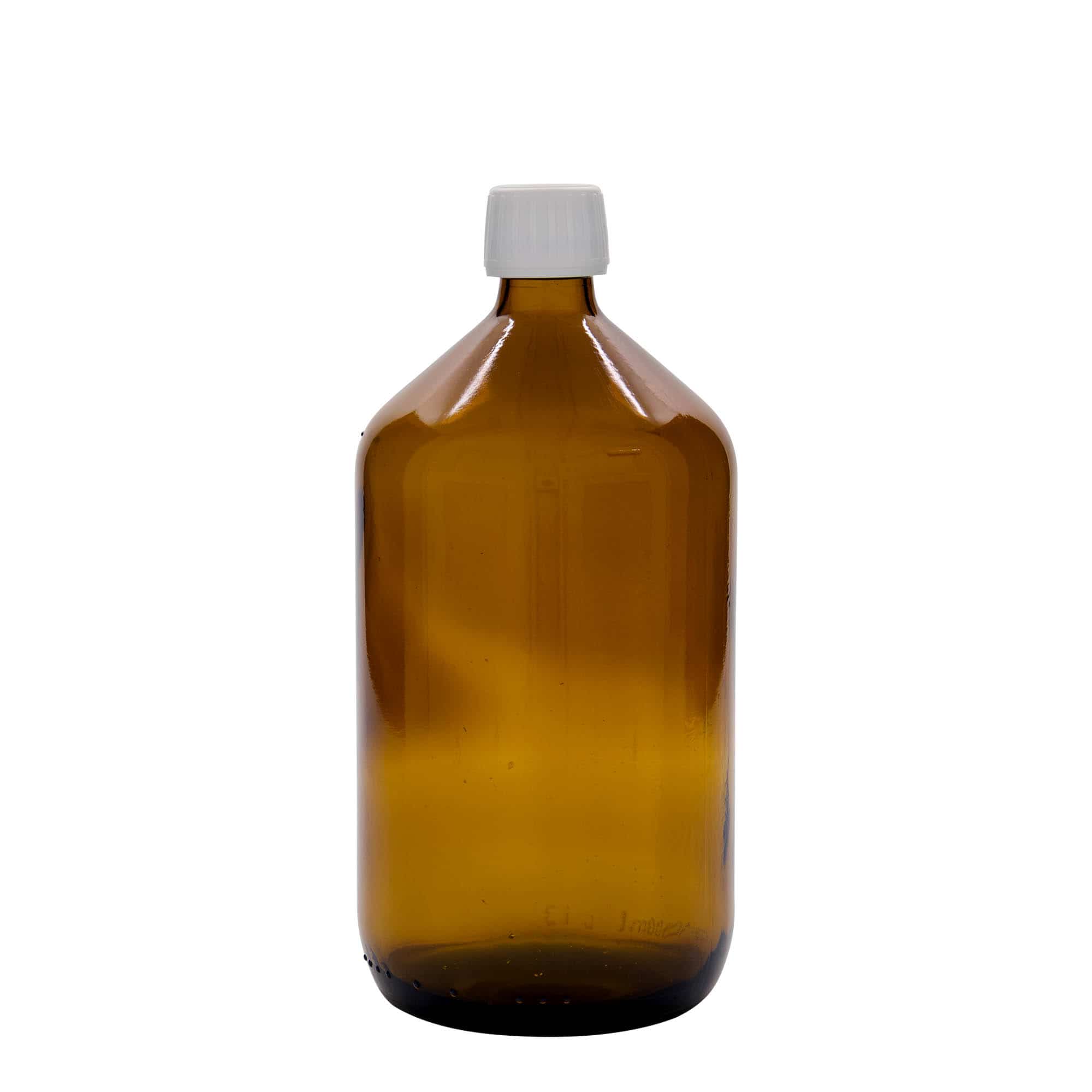 Medicijnfles, 1000 ml, bruin, glas, monding: PP 28