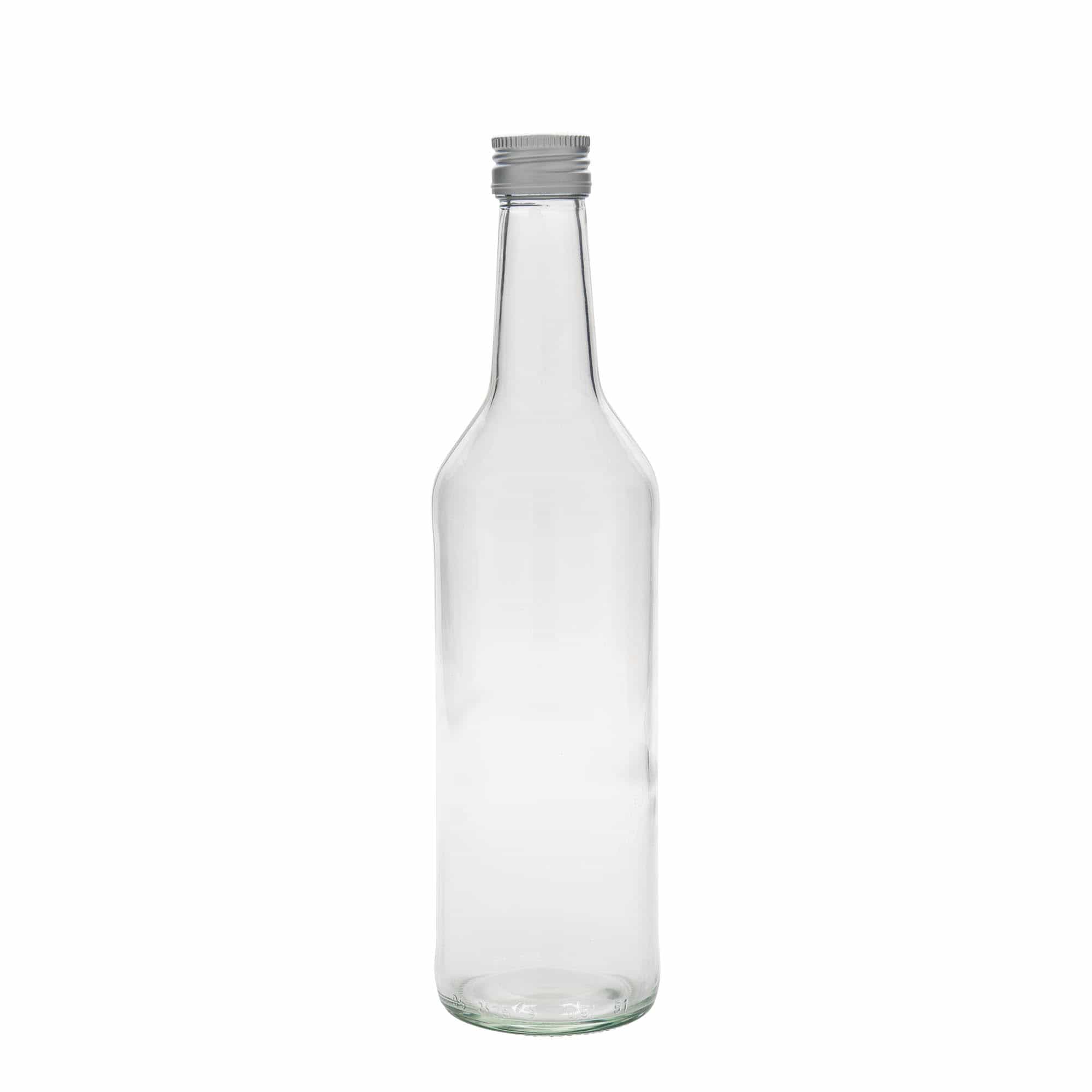 Glazen fles met rechte hals, 500 ml, monding: PP 28