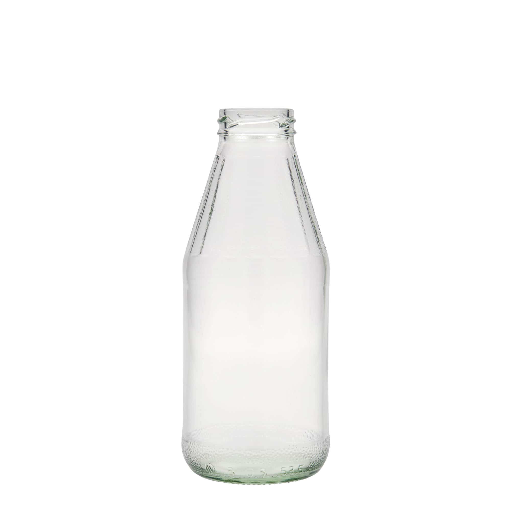 Universele fles met brede hals, 500 ml, glas, monding: twist-off (TO 43)