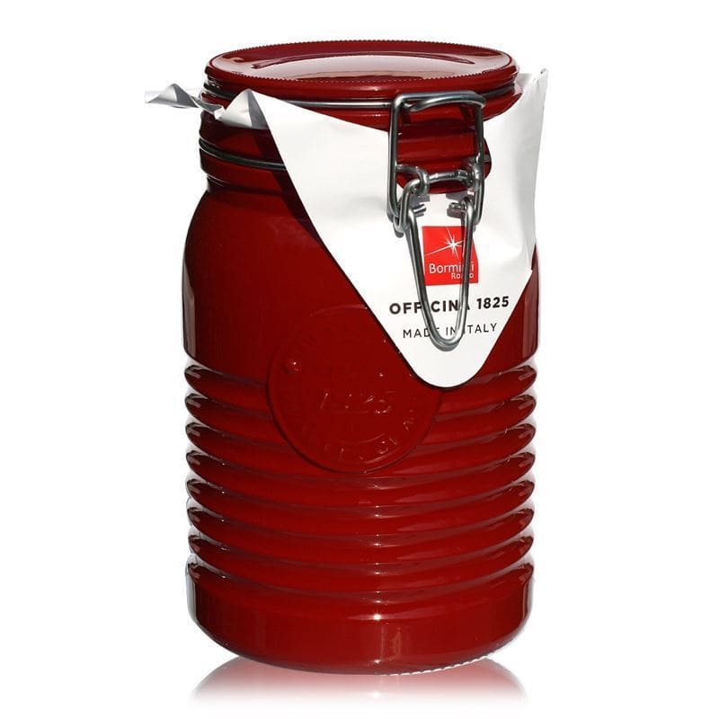 Pot met beugelsluiting 'Officina 1825', 1000 ml, rood, monding: beugelsluiting