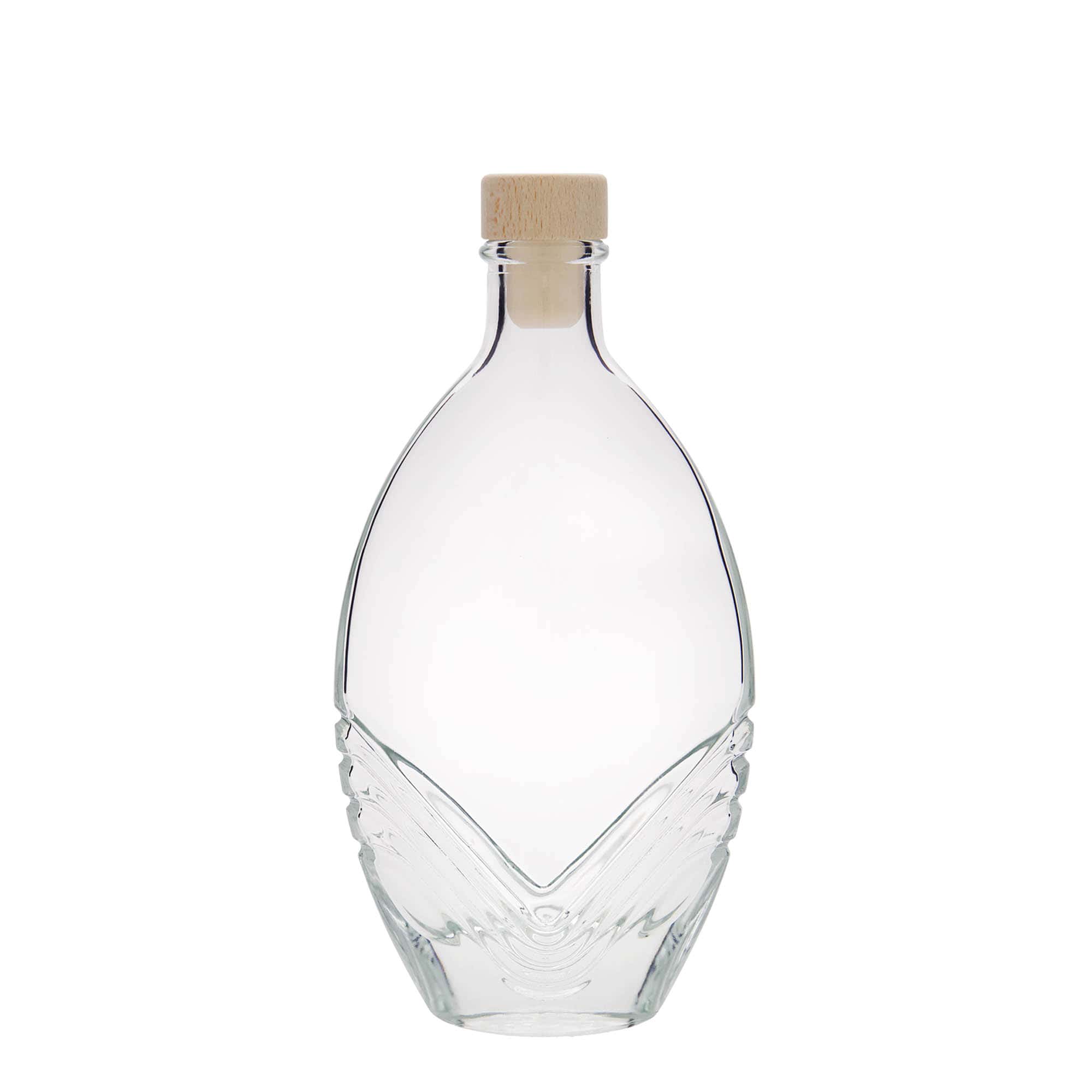 Glazen fles 'Florence', 200 ml, ovaal, monding: kurk