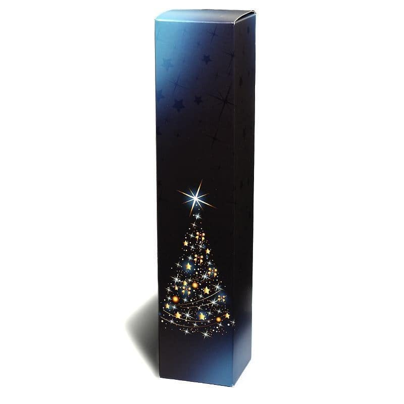 Geschenkdoos 'Kerstboom', rechthoekig, karton, blauw