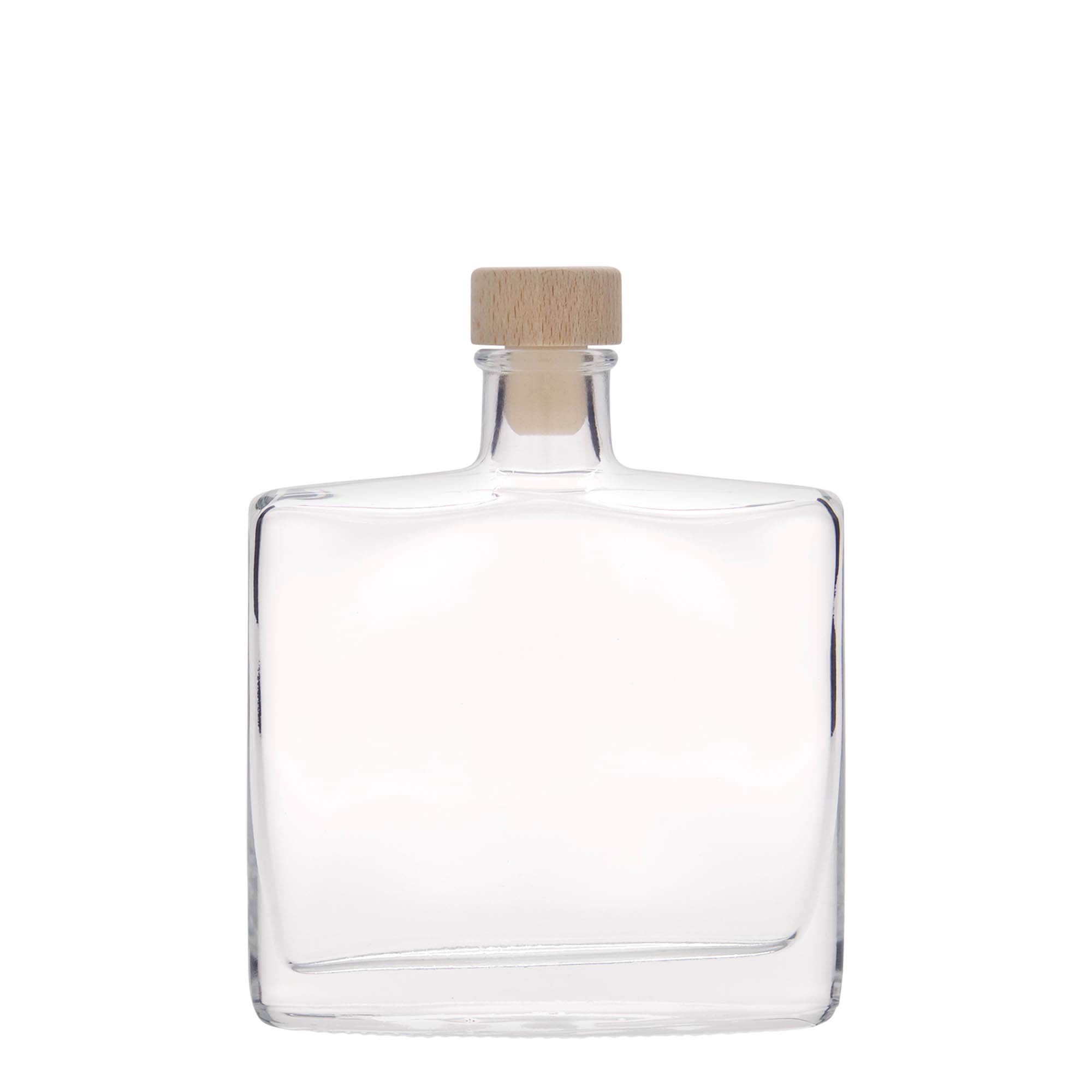 Glazen fles 'Zorbas', 200 ml, ovaal, monding: kurk