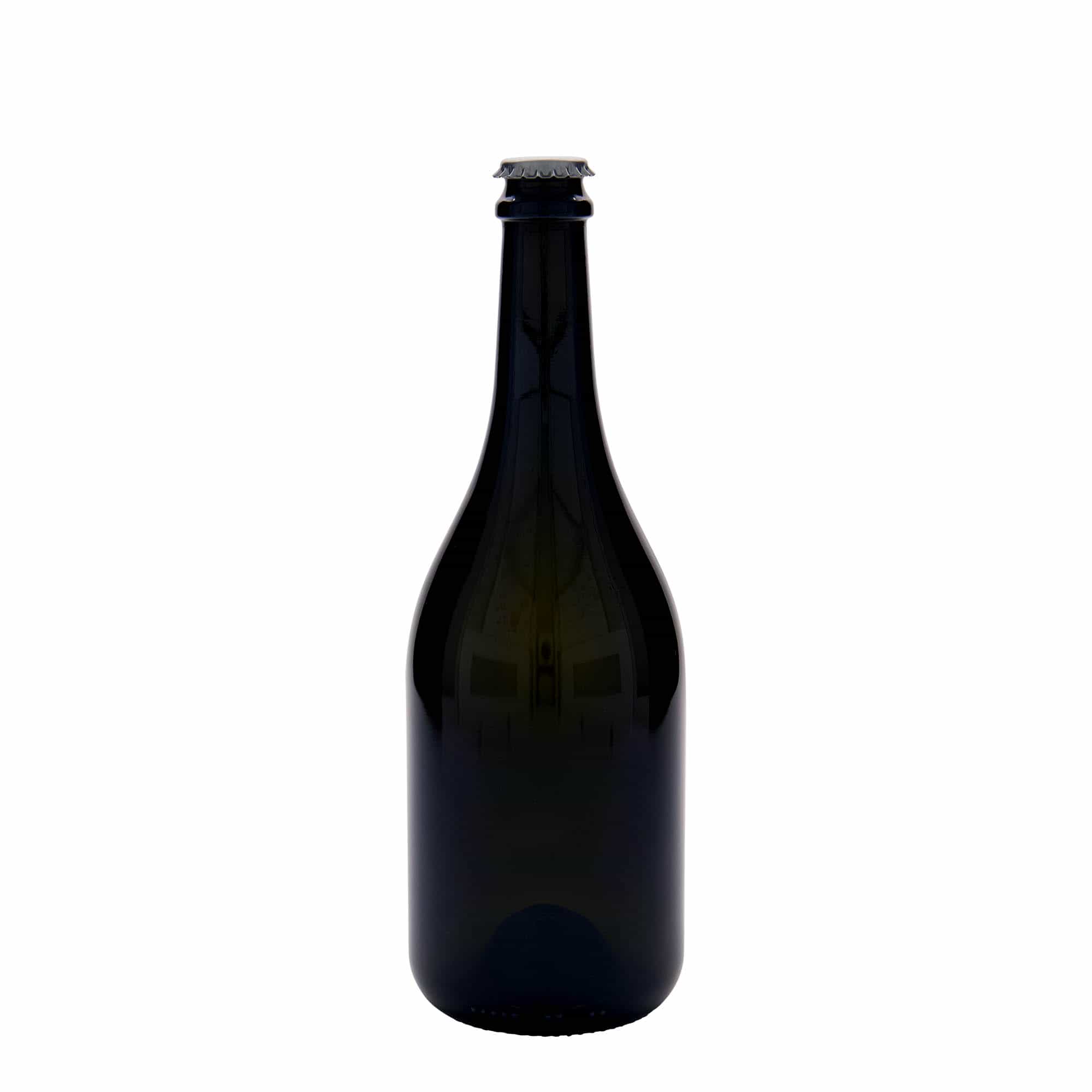 Bierflesje 'Horta', 750 ml, glas, antiekgroen, monding: kroonkurk