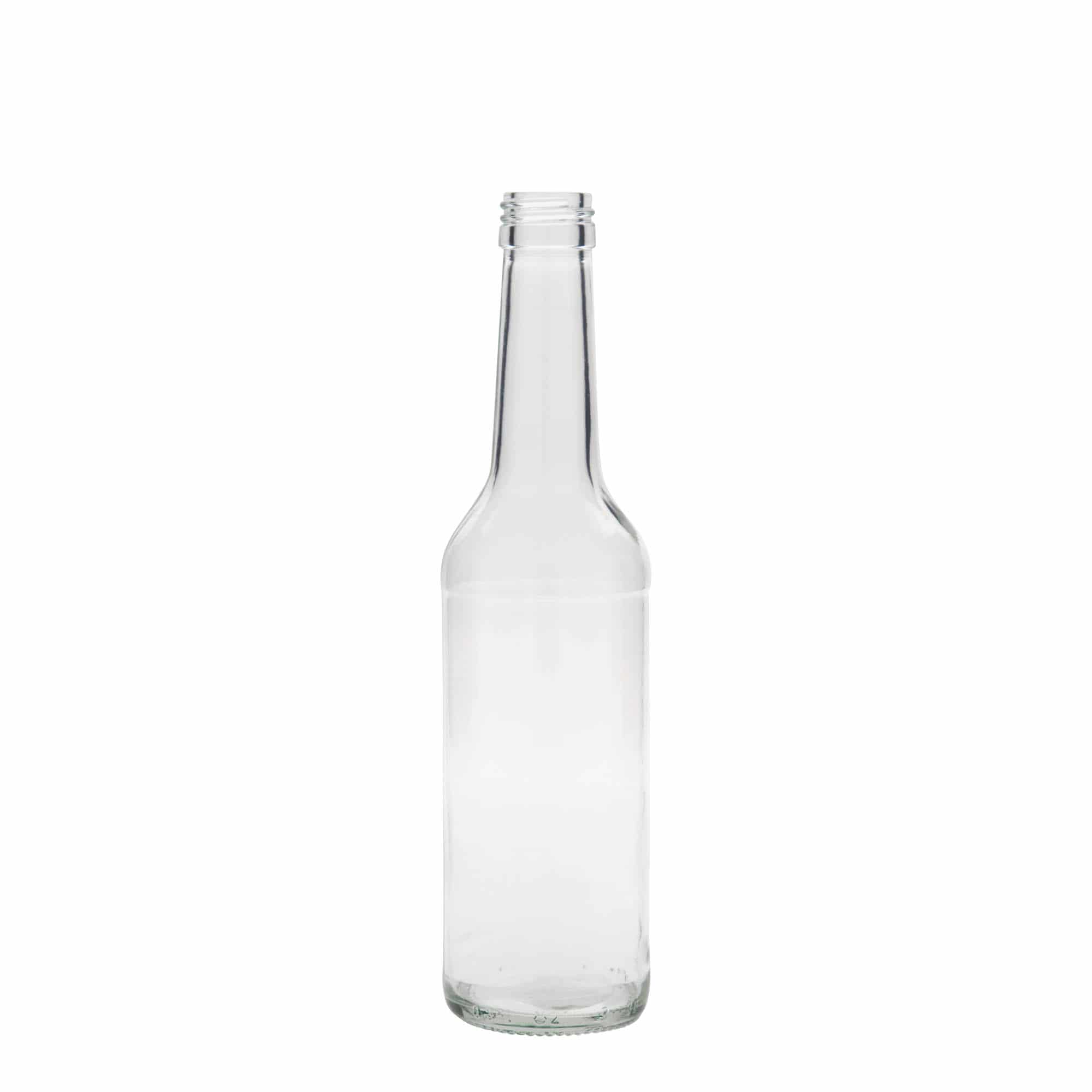 Glazen fles met rechte hals, 350 ml, monding: PP 28
