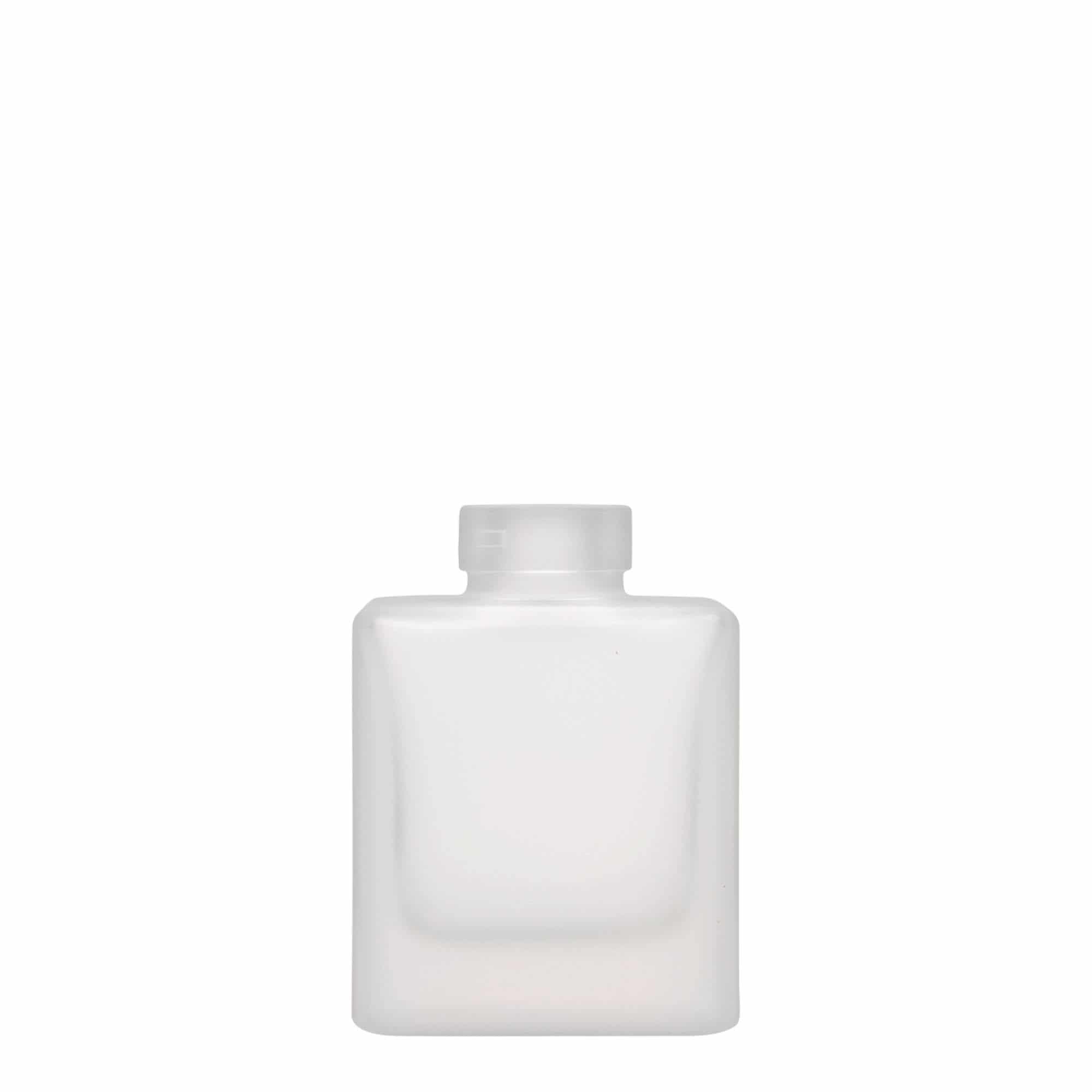 Glazen fles 'Cube', 100 ml, vierkant, gematteerd, monding: kurk