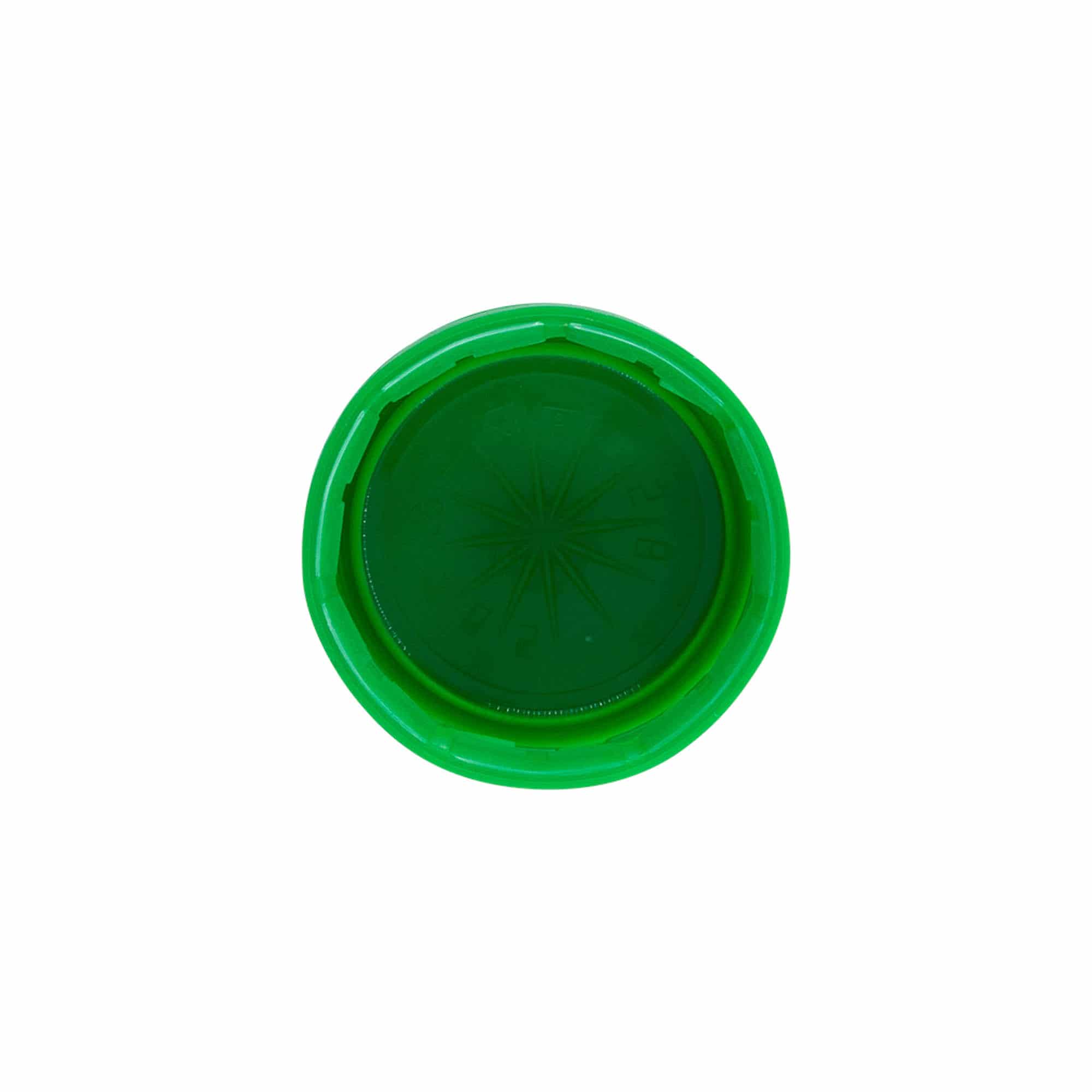 Schroefsluiting tweestartschroefdraad, PE-kunststof, groen, voor monding: pet, 38 mm